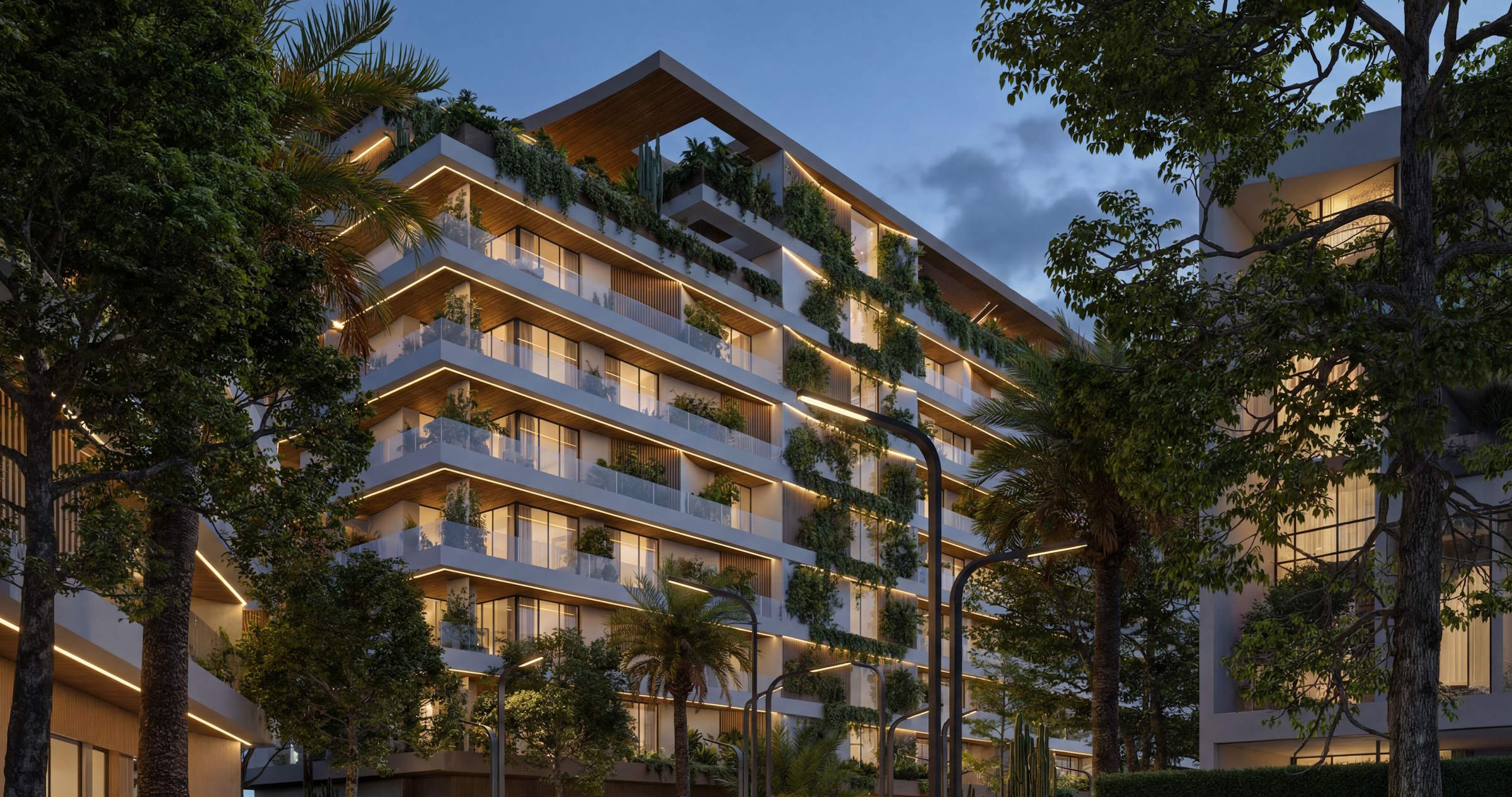 Exterior facade of Cove at Lunaya Terraces