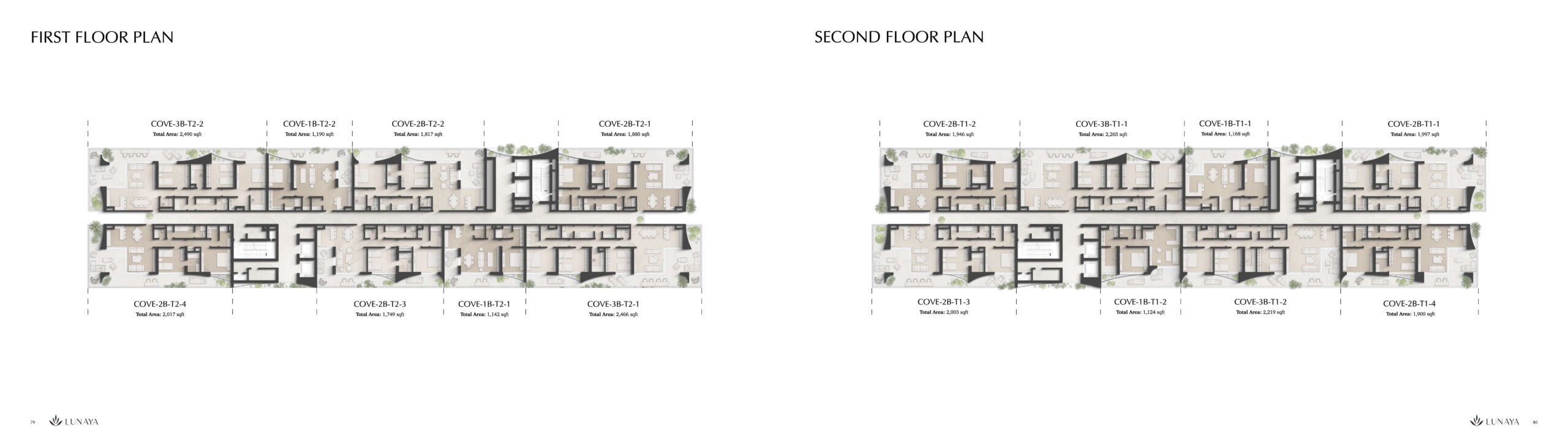 First floor plan at Lunaya Terraces by Zaya