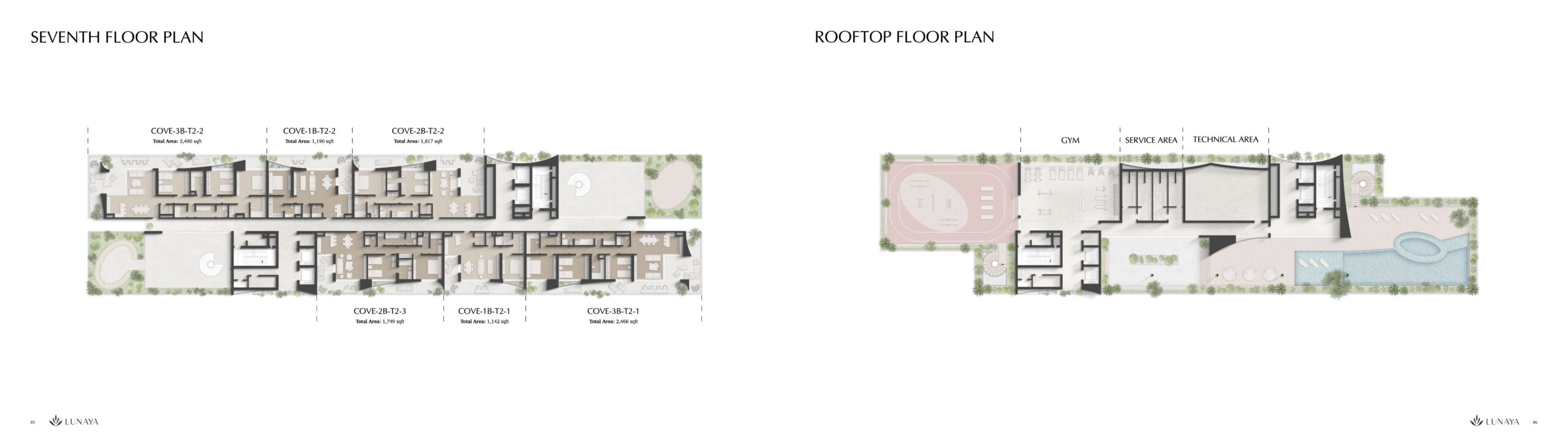Residential floor plan at Lunaya Terraces by Zaya