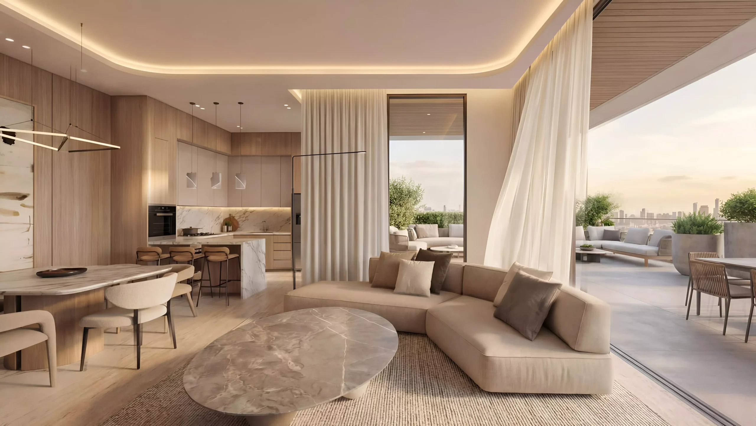 Premium living room at Cove at Lunaya Terraces